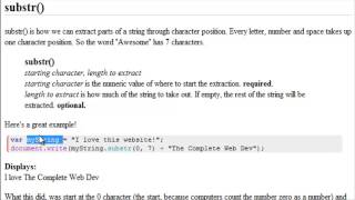 Advanced JavaScript Tutorial | Split and Substr