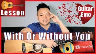 With Or WIthout You - U2 Guitar Tutorial SUPER EASY
