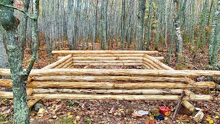 Simple Off Grid Log Cabin Build: Easy Wall Construction (Butt And Pass)