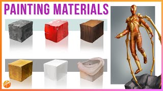 How to Paint Material Textures | Render Metals, Wood and More for Digital Art