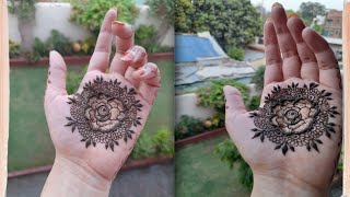 mandala mehndi design tutorial for beginners| beautiful rose mandala design- shizafatma