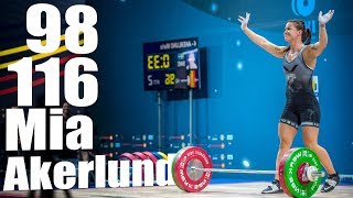 Mia Akerlund (70kg) 98kg Snatch 116kg Clean and Jerk - 2018 European Championship