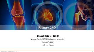 510(k) Clinical Data Webinar presented with Factory CRO