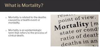 Population Indicators: Morbidity and Mortality