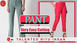 Very Easy Pant Trouser Cutting and stitching Women's Pant cutting and stitching