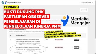 BUKTI DUKUNG RHK PARTISIPAN OBSERVER PEMBELAJARAN DI PENGELOLAAN KINERJA PMM