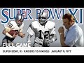 Super Bowl XI | Raiders vs. Vikings | NFL Full Game