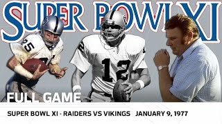 Super Bowl XI | Raiders vs. Vikings | NFL  Game