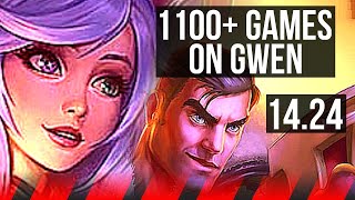 GWEN vs JAYCE (TOP) | 1100+ games, Dominating | KR Grandmaster | 14.24