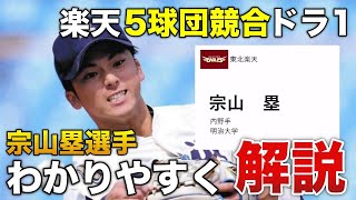 楽天イーグルスドラ1の宗山塁選手についてわかりやすく解説【2024ドラフト】