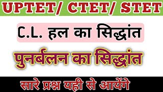 C.L. हल का पुनर्बलन सिद्धांत । CDP for CTET, UPTET, STET । CTET July 2023