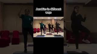 Aerobics workout in diff ways  #fat_burner #workout #fitness #awareness ✌️🫰✌️ #cardioworkout 🔥