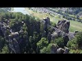 exploring bastei germany a captivating drone video in 4k.