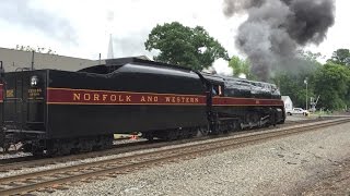 Norfolk & Western J Class Northern 4-8-4 611 HD 60fps: In & Around Manassas, VA VRE Station (6/4/16)