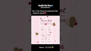 This or That On Valentine's Week | @HealthDietDuo #shorts #HDD