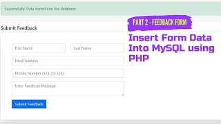 Insert Form Data Into MySQL | Store Form Data into MySQL Using PHP | Submit Form in PHP
