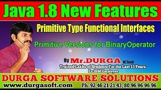 Java 8 New Features || Primitive Versions for BinaryOperator || By Durga