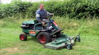 RANSOME BOBCAT RIDE ON MOWER AT WORK WALKROUND