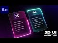3D UI Animation in After Effects - After Effects Tutorial | No Plugins