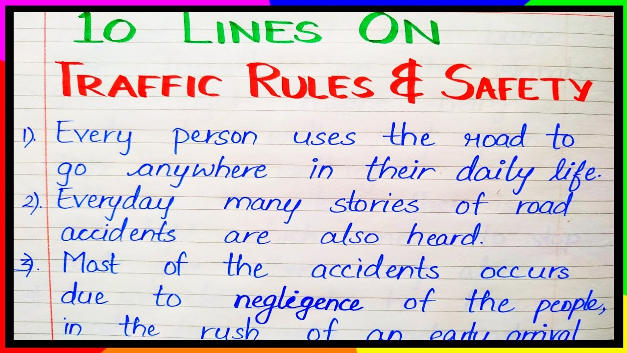 10 Lines Essay On Traffic Rules & Safety In English - YouTube