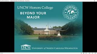 UNCW Honors College Webinar