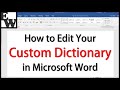 How to Edit Your Custom Dictionary in Microsoft Word