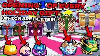 OPENING 1 OF EVERY HOLIDAY GIFT IN BLOX FRUITS (WHICH ONES ARE BETTER?) Roblox