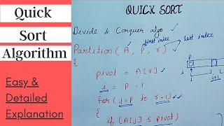 DAA Session 13: Quick sort Algorithm | Understand Code and Logic using example | In Hindi