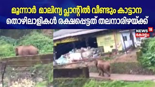 Munnar മാലിന്യ പ്ലാന്റിൽ കാട്ടാന; തൊഴിലാളികൾ രക്ഷപ്പെട്ടത് തലനാരിഴയ്ക്ക് |Wild Elephant Attack