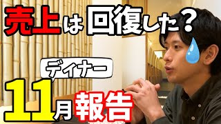 【飲食店の現状】コロナ明けで人は戻ったのか？11月のディナー売上報告