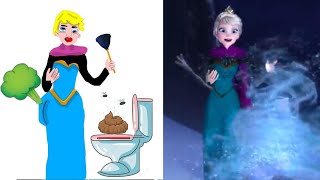 Frozen 2 Elsa In Christmas song funny Drawing memes - Try not To laug