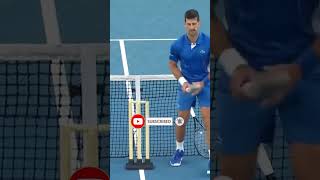 Novak djokovic is playing cricket at Australian Open 2024 #tennis #novak djokovic #shorts