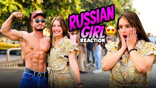 Russian Girl reaction 🇷🇺😱😂/ Girls Rating bodybuilder physique😍/Mumbai India