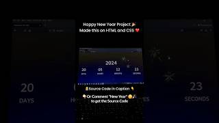 New Year Countdown Project using HTML CSS and Javascript. #newyear2024