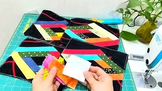 💟How to turn fabric strips into Beautiful Art✨Greative patchwork for beginners