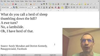 Jokes and puns for English learners 04 - puns and homophones ewe and u, heard and herd, Lambslide