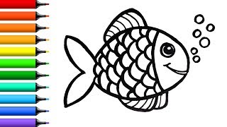 How To Draw Fish🐟| Drawing and Coloring of Fish
