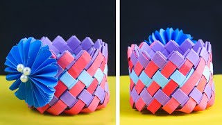 How To Make A Paper Basket - Easy Way To Make Paper Basket || Paper Craft   Home Decor ||