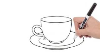 Simple Cup and Saucer Drawing for kids within 1 minute -Part 51