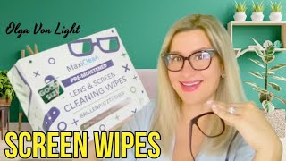 MAXI CLEAN Lens Wipes   440 Pre moistened Eyeglass Cleaning Wipes   Cleaner for Glasses, Laptops Scr