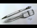 Still Life Drawing On Painting Brushes | Pencil Shade Drawing Tutorial |