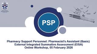 Pharmacist’s Assistant (Basic) EISA Workshop