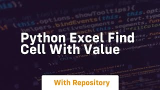 python excel find cell with value