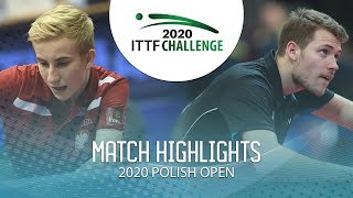 Maciej Kubik vs Konstantinos Angelakis | 2020 ITTF Polish Open Highlights (Group)