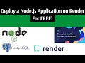 How to Deploy a Node.js App on Render For FREE || Node JS Deployment