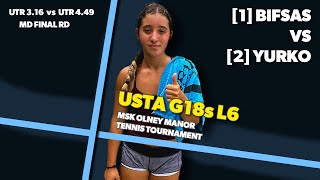 [1] Bifsas [UTR 3.16] vs [2] Yurko [UTR 4.49] ||  Final Round - USTA G18s L6