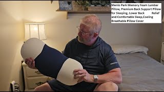 Menlo Park Memory Foam Lumbar Pillow, Premium Back Support Pillow for Sleeping, Lower Back Support