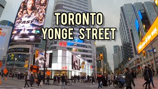 Toronto 🇨🇦 Saturday Yonge Street Downtown Walking Tour Canada 4k