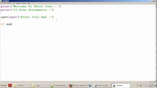 Python Tutorial : If Else Statement In Python Tamil Part-21
