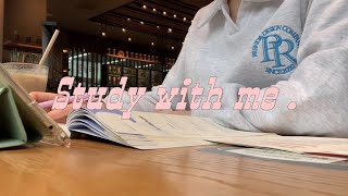 STUDY WITH ME | 스타벅스에서 한시간 동안 같이 공부해요 ☕️ | real sound & time | study at cafe | 스터디윗미